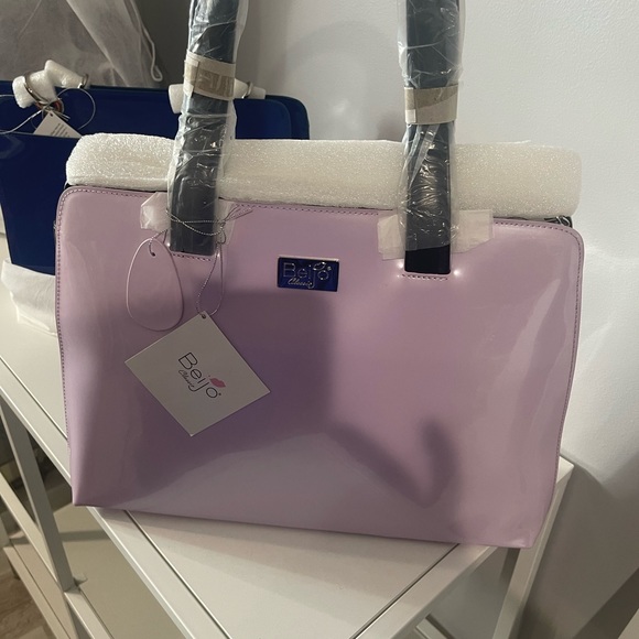 Beijo Handbags - Beijo Lavender and Black Tote Bag